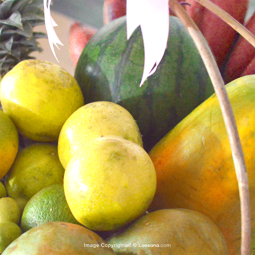 SENSATIONAL FRUIT BASKET WITH FREE FLOWERING PLANT - Fruit Baskets - in Sri Lanka